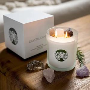 Scented candles with crystals